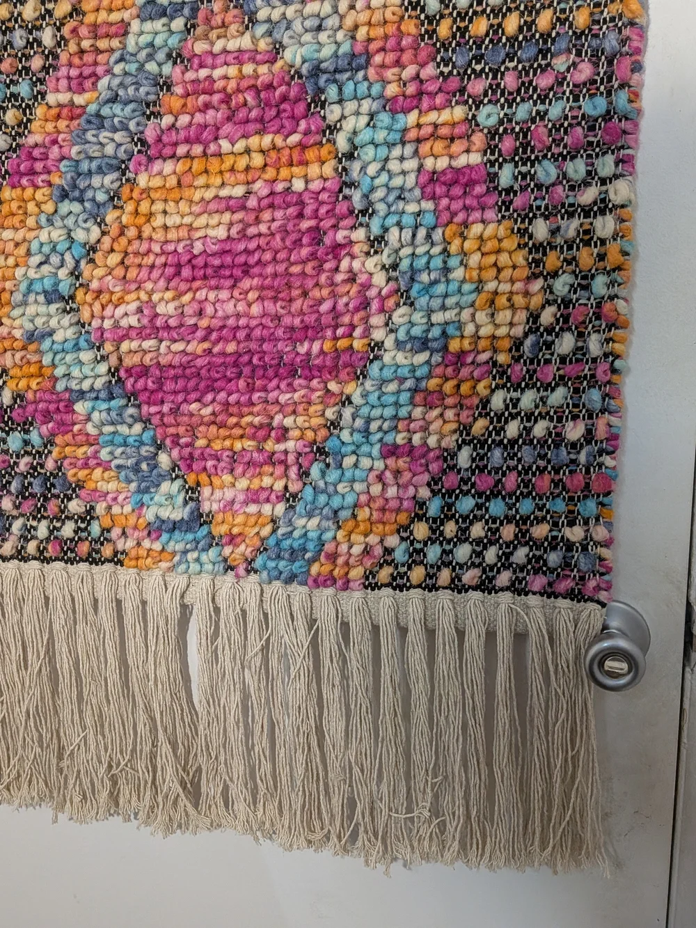 Boho Diamond Fringe Wall Hanging - Multicolor